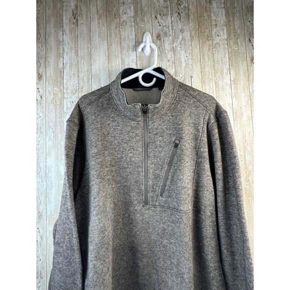Toad Co Outbound 1/4 Zip Sweater Mens XL Brown Outdoor Wool Blend Pullover - Picture 3 of 7
